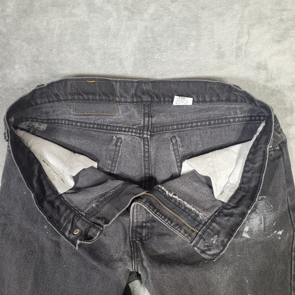 Vtg 90s Levi's 550 Jeans Black Orange Tab Jeans Denim Mens 36x30 (Fits 34x30)